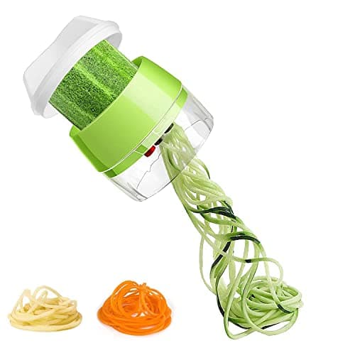 Image of Spiralizer, 4-in-1 Handheld Vegetable Chopper, for Vegetables and Fruits, Green