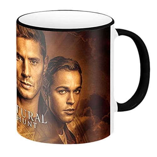 Image of Elbenwald Supernatural Mug Sam, Dean, Castiel & Jack Round Print 320ml Ceramic Beige