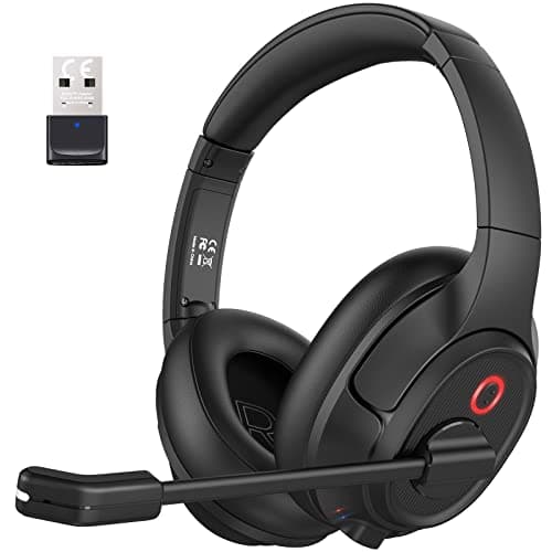 Image of EKSA H6 Wireless Headset with Microphone & USB Dongle [Up to 55 Hours & 10 Metre Range] Bluetooth Computer Headset with AI Noise Cancelling Mic, Over Ear Headphone for Business/Office/Home/Teams/Zoom