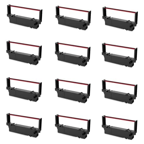Image of OLDBRO 12-pack Compatible SP700 3157BR 30980721 Printer Ribbon B/R Replacement for Star SP-700BR, RC-700BR, SP-712, SP-712R, SP-742, SP-742R Ink Ribbon (Black and Red)