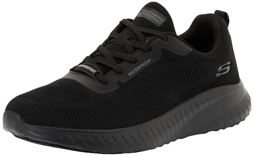 Image of Skechers Men's Squad Chaos Sr Parley Work Shoes, Black Textile/Synthetic, 8 UK