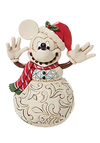 Image of Disney Traditions Mickey Mouse Snowman Figurine, Multicoloured, 17cm, 6008976