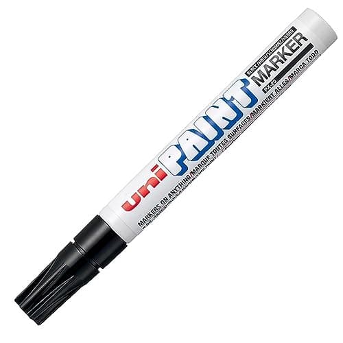 Image of Uni Coloured Medium (2.2-2.8mm) PX-20 Black Oil Paint Marker Pen Metal Glass Wood Plastic Stone Outdoor Bullet Nib Tip (Pack Of 1)