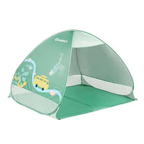 Image of Badabulle Safari Beach Shelter with UV Protection 50+, Beach Tent with Pop-Up System, 125 x 100 x 85 cm