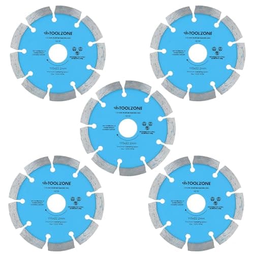 Image of 115mm x 8mm Mortar Raking Diamond Pointing Disc Blade Masonry 4-1/2” 5pk