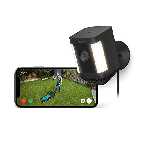 Image of Ring Spotlight Cam Plus Plug-In | Outdoor Security Camera 1080p HD Video, Two-Way Talk, Night Vision, LED Spotlights, Siren, alternative to CCTV system, 30-day free trial of Ring Subscription