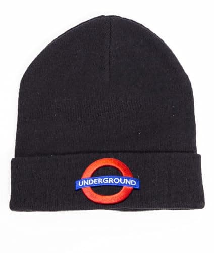 Image of GWCC Licensed London Underground Unisex Ski Hat with Underground Logo Black – One Size Beanie