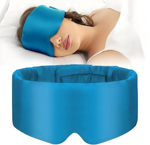 Image of Sleep Mask, 100% Natural Mulberry Silk Eye Mask for Women and Men with Adjustable Strap, Large in Size, Blindfold for All Night Sleep