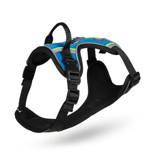 Image of Petface Outdoor Paws Adventure Adjustable Dog Harness with Reflective Strips, Easy Control with Sturdy Handle, Blue, For Small Breeds (Pack of 1)