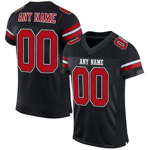 Image of Custom American Football Jersey for Men Women Youth Personalised Athletic Mesh Sport T-Shirt with Name Number #9 Oversized Short Sleeves Breathable and Lightweight Practice Jersey