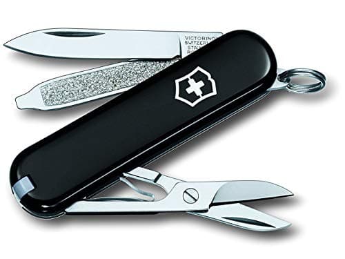 Image of Victorinox Classic SD Swiss Army Knife, Small, Multi Tool, 7 Functions, Scissors, Nail File, Black