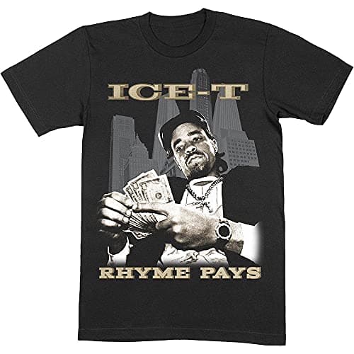 Image of Ice-T T Shirt Rhyme Pays Make It Logo Official Mens Black L