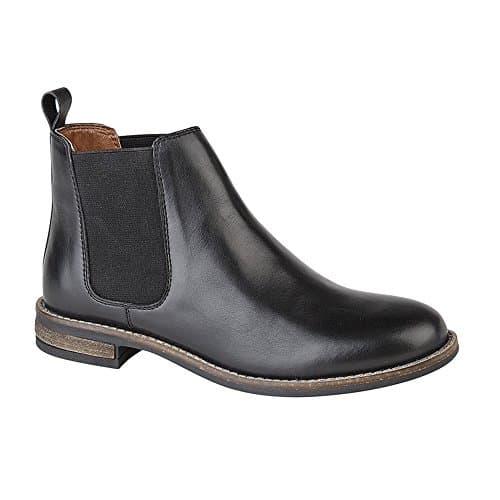 Image of Ladies Womens Leather Slip On Twin Gusset Smart Chelsea Ankle Boots Shoes Size - Black - UK 9