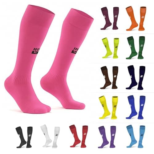 Image of Grip Active Softer Long Socks Unisex Football GAA Gaelic Training Running –Tennis – Netball - Cycling - Volleyball Sports Outdoor Hockey - Rugby - Soccer (Small/UK 2-5/EU 37-40, Pink)
