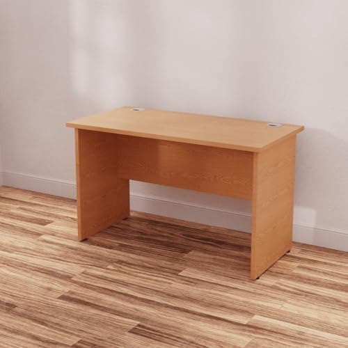 Image of OPO Impulse Freestanding 1200mm Rectangular Slimline Desk Panel End Leg | Sturdy Build Weather & Heat Resistant Grey Oak/White Melamine Finish Desk Oak Oak