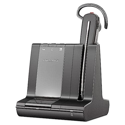 Image of Plantronics Savi 8240 Wireless Office DECT Single Headsets (Overall) Convertible (3 Wearing Styles), Noise Cancelling Microphone Connects to Computer/PC Mac-Works with Equipment (Certified), Zoom &