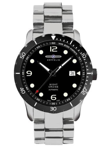 Image of Zeppelin Night Cruise Mens Analogue Automatic Watch with Stainless Steel Bracelet 7264M-2