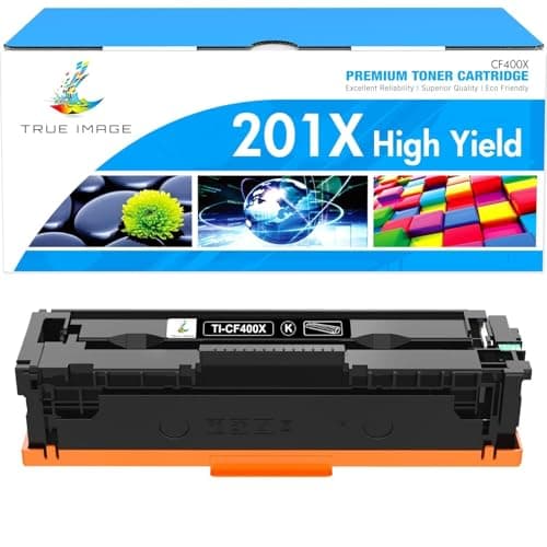 Image of TRUE IMAGE Toner Cartridge Compatible Replacement for HP 201X Black 201A CF400X CF400A for Laserjet Pro MFP M277dw M252dw M277n M277 M274n M252n M277c6 M252 M274 ( 1-Pack, Black )