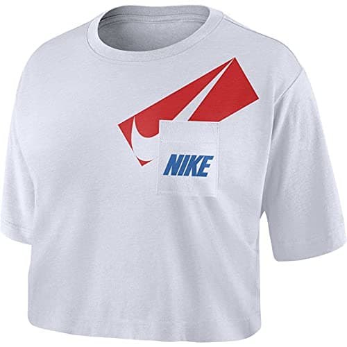 Image of Nike DC7189-100 W NK Dry GRX Crop TOP T-Shirt Womens White/(Black) S