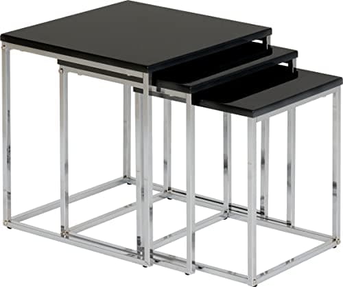 Image of Seconique Charisma Nest Of Tables in Black Gloss/Chrome