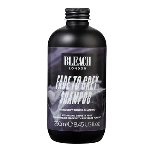 Image of Bleach London Fade to Grey Toning Shampoo, Colour Depositing Formula for Bleached or Blonde Hair, Helps Build or Maintain Charcoal Grey Hair Colour, Paraben Free 250ml