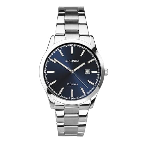 Image of Sekonda Men's Classic Stainless Steel Bracelet Watch with Blue Dial 1943