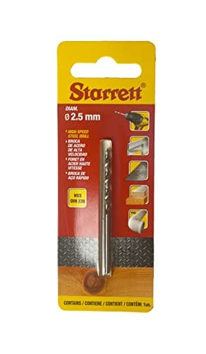 Image of Starrett Split Point Drill Bits - HSS High Speed Steel 2.5x57mm KBAR025 Twist Drill Bit - For Steel Cast Iron Wood Soft Materials Iron