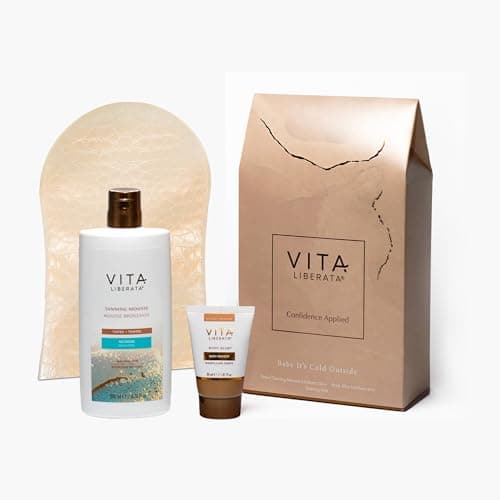 Image of Vita Liberata Tanning Gift Set, Baby It's Cold Outside, Tinted Tanning Mousse Medium, Body Blur Medium, Tanning Mitt, Self Tan Kit, Perfect Gifting Set for Christmas