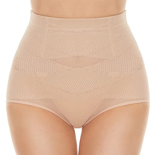 Image of SIMIYA Women Tummy Control Knickers High Waisted Shapewear Slimming Underwear Comfort Body Shaper (XXL) Beige