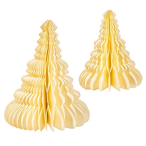 Image of Sass & Belle Off White Honeycomb Tree Standing Decoration - Set Of 2