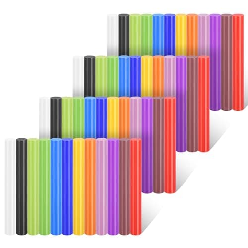 Image of Einfa Hot Glue Sticks - 48 Pieces 11mm x 100mm Glue Sticks for Glue Gun - 12 Cloured Glue Sticks for Decoration - Hot Melt Glue Sticks DIY Craft - Adhesive Glue Gun Sticks 11mm