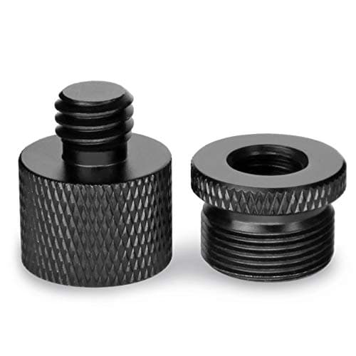 Image of Frgyee Mic Stand Adapter 5/8 Female to 3/8 Male and 3/8 Female to 5/8 Male Screw Adapter Thread for Microphone Stand Mount to Camera Tripod 2 Pieces Black