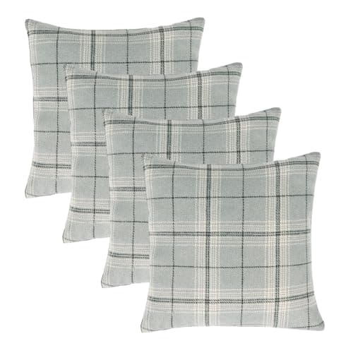 Image of OHS 45 x 45 Cushion Covers for Cushion Inserts, Woven Check Chair Cushions Soft Comfy Decorative Throw Pillows Sofa Cushions, Charcoal Grey Set of 4