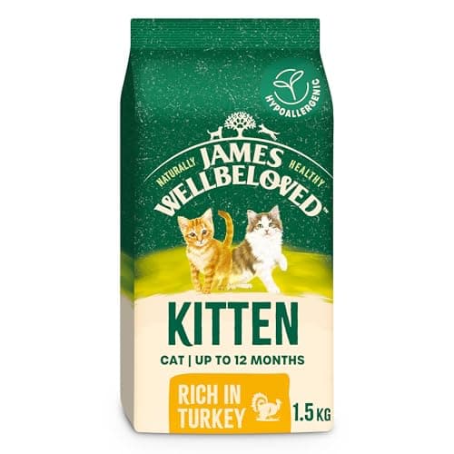 Image of James Wellbeloved Hypoallergenic Dry Cat Food for Kitten Turkey 1.5 kg