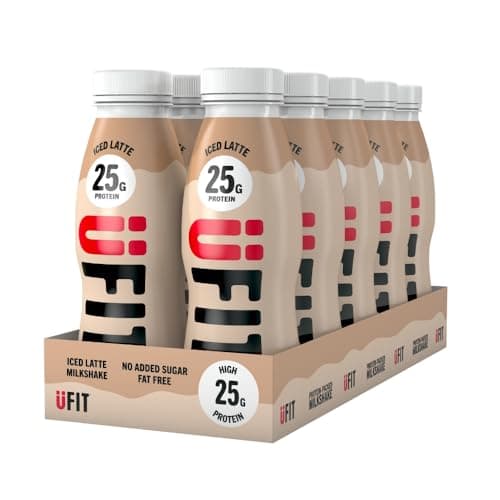 Image of UFIT 25g Protein Shake (10 x 330 ml) - Iced Latte Flavour - High Protein - Fat Free - No Added Sugar - Ready to Drink - Gut Friendly - Packaging May Vary