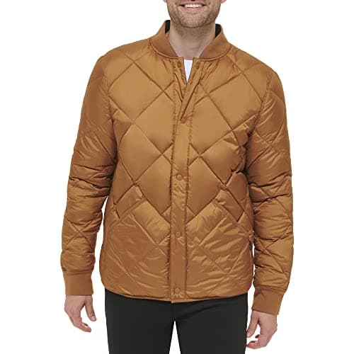Image of Calvin Klein Men's Reversible Diamond Quilted Jacket, Reversible Khaki, S