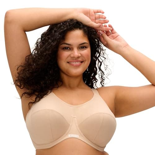 Image of Elomi womens Full Coverage Sport Sports Bra, Beige, 38GG