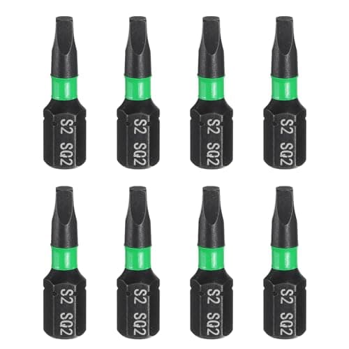 Image of sourcing map 8pcs SQ2 Square Screwdriver Bit 1/4" Hex Shank 25mm/1" Length Magnetic 4 Point Head Hex Bits S2 Steel Screw Driver Bit Industrial Grade Electric Drill Bits