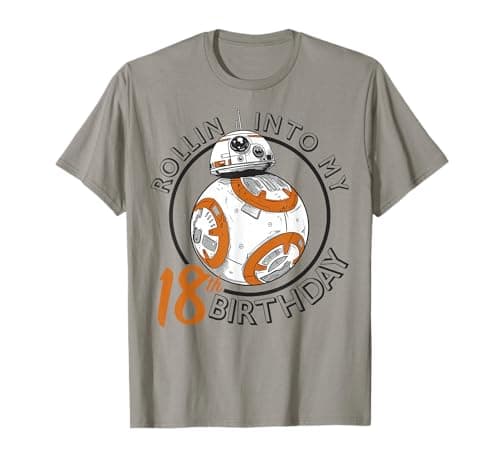 Image of Star Wars BB-8 Rollin Into My 18th Birthday Portrait T-Shirt