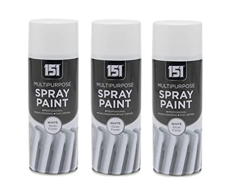 Image of 151 White Gloss Multi-Purpose Aerosol Spray Paint 400ml (3 Pack)