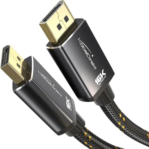 Image of KabelDirekt – DisplayPort 2.1/DP 2.1 Cable – 1m – Break-resistant Metal Connectors + Braiding, DP80 with 80 Gbit/s for Gaming PCs/Graphics Cards, FreeSync/G-Sync, up to 16K@60Hz, 8K@120Hz, 4K@240Hz