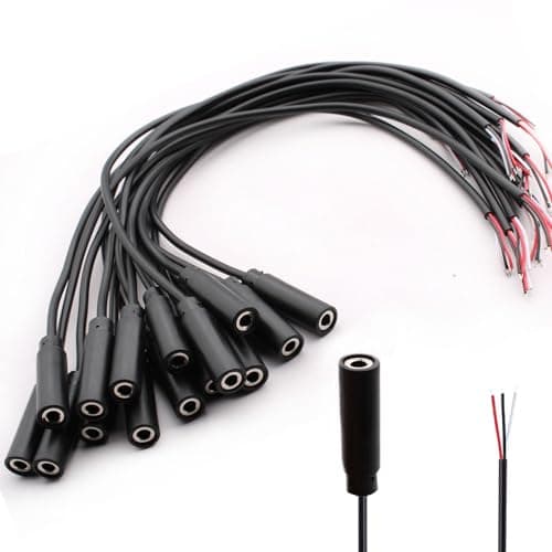 Image of RUNCCI-YUN 15pcs 3.5mm Female Jack Panel Mount connector Cable with open end TRS 3-pin stereo,Solderable Mini 3.5mm Audio connector cable for and Audio Equipment Installed or Replace Repair (30cm)