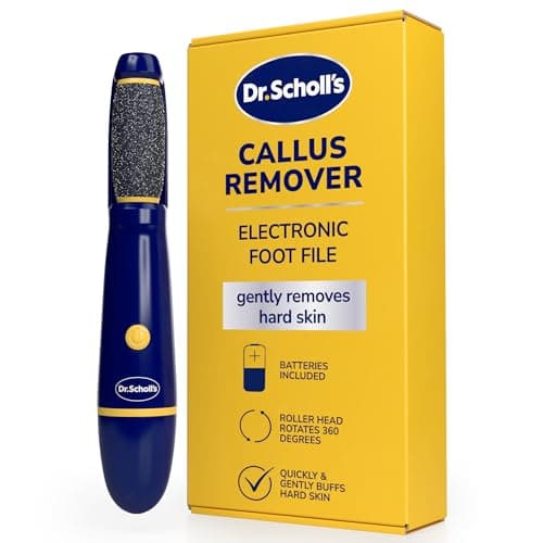 Image of Dr. Scholl’s Callus Remover Electric Pedicure Foot File - Instantly Exfoliates & Removes Hard Skin and Calluses, Softer Smoother Feet in Seconds, Gently Buffs, Ideal for Travel, AAA Batteries Included