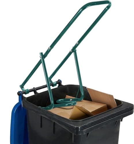 Image of Optimal Products Heavy Duty Rubbish Press For Wheelie Bins, Household Waste Compressor, Manual, Recycling Compactor, Steel, Green Wheelie Bin Press | Increases Bin Capacity by 50% | Easy-to-Use
