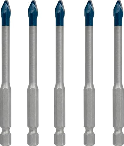Image of Bosch 5X Expert HEX-9 HardCeramic Drill Bit Set (for Hard Ceramic Tiles, Soft Ceramic Tiles, Ø 6,0, 6,0, 6,0, 6,0, 6,0 mm, Professional Accessory Impact Drill/Driver, Drill Drivers)