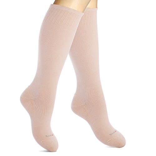 Image of SocksLane Cotton Compression Socks 15-20 mmHg Class 1 Support Knee-High (Nude, Medium-Large)