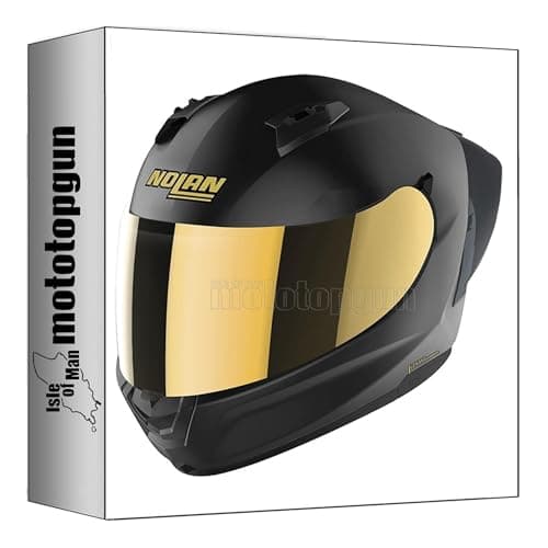 Image of nolan motorbike helmet fullface n60-6 sport golden edition flat black gold size s mototopgun