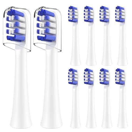 Image of Replacement Toothbrush Heads Compatible with Colgate 360 Deep Clean Battery Powered Toothbrush, 10 Pack, White