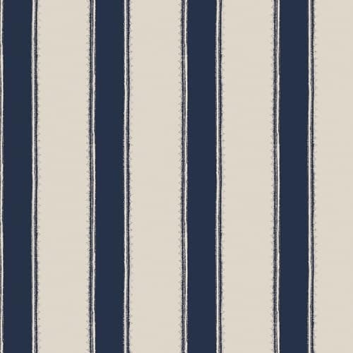 Image of Laura Ashley Denwick Stripe Midnight Seapsray Wallpaper