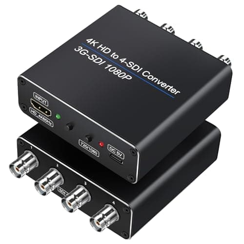 Image of ACHAVE HDMI to SDI Converter Splitter 1x4, 1 HDMI Input and 4 SDI outputs HD-SDI 3G-SDI HDMI2.0 4K60Hz 1080P Audio Embedder Support for Camera Home Theater